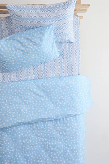 STOREMAX Sellbuyst Star Elastic Fitted Sheet Cotton Single Duvet Cover Set - Blue Fvoranm1324 Trendy