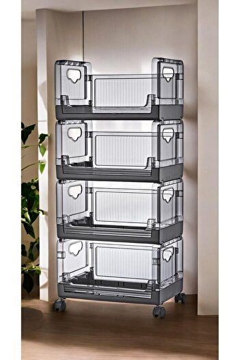 STOREMAX Polysight 4 Tier Portable Organizer Shelf White, Trendzap 467437
