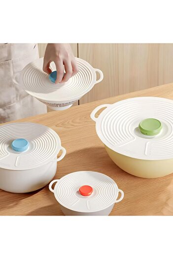 STOREMAX Polysight 3-Piece Vacuum Silicone Cover Set |   Flexible Leak-Proof Caps |   Microwave and Dishwasher