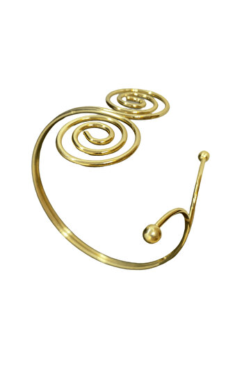 FM Gold Color Plated Spiral Pattern Pazu Bracelet – Women's Bijoux Jewelry – Bohemian and Ethnic Arm Accessory