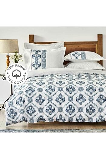STOREMAX Sellbuyst Home Vivane Blue 100% Cotton Double Duvet Cover Set Trendy 266450