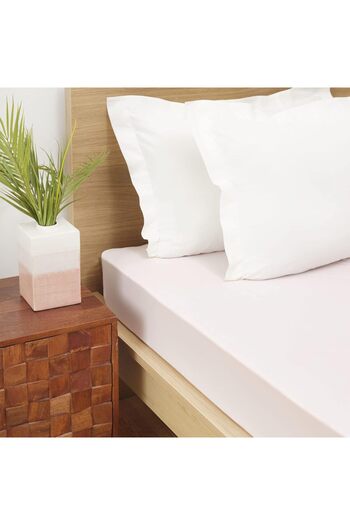 STOREMAX Sellbuyst Home Light Pink Combed Cotton Single Fitted Sheet Trendy 266450