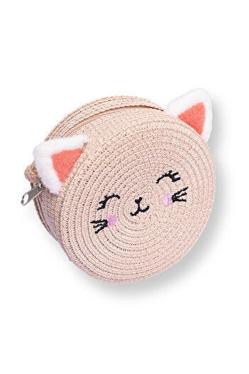 ebebek Hello Baby HelloBaby Kız Bebek Kedi Hasır Çocuk Çantası Fermuarlı