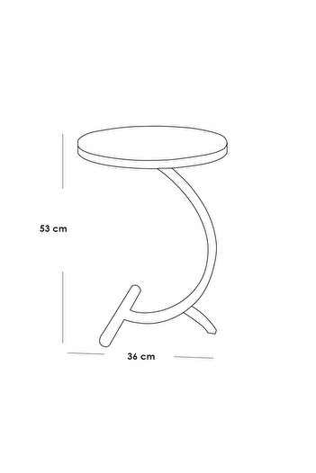 Generic Side table 36 x 35 x 53 cm - white and gold