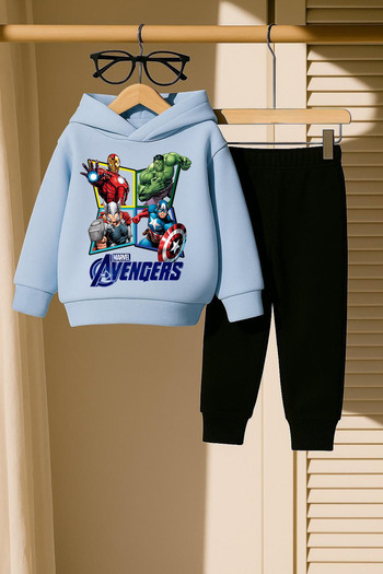 New Shine Σετ αθλητική φόρμα Avengers με στάμπα μπλε Unisex