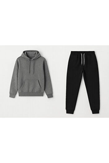CLASSY.MODA Σετ φούτερ και φούτερ με κουκούλα Unisex Oversize 3 νημάτων