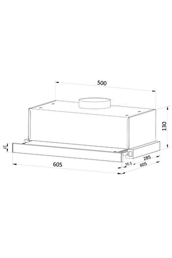 Floria Built-in hood ZLN1895 50x28.5x13 cm built-in part Power 450 mc/h, 140 W