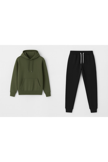 CLASSY.MODA “Unisex Oversize 3 Thread Hooded Sweatshirt and Sweatpants Set”
