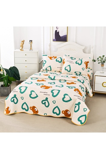 CHIRASO Microfiber Quilted Duvet Set, 3 Pieces, Duvet 180X200 cm, 2 Pillowcases