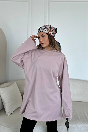 C&City Geniş Kol Oversize 2'li Paket T-Shirt 964 Lila/Sarı