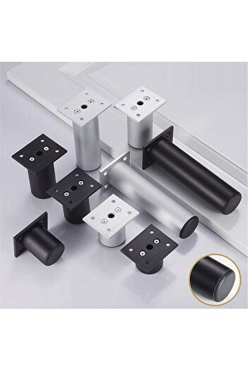 HBLZG Set 4 picioare reglabile din aluminiu pentru mobila,10 cm,