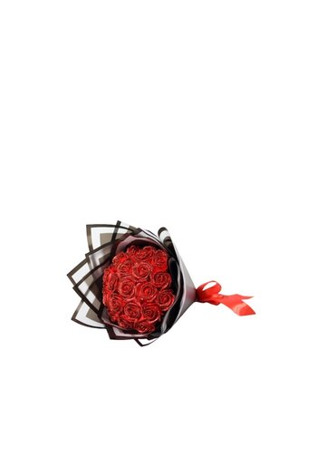OEM Buchet Trandafiri Cu Sclipici, Premium, Rosu, 19 buc