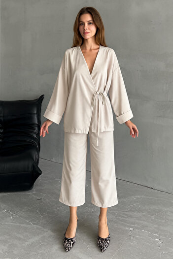 My Blog Stone Lisa Side Tie Trousers Set - 033