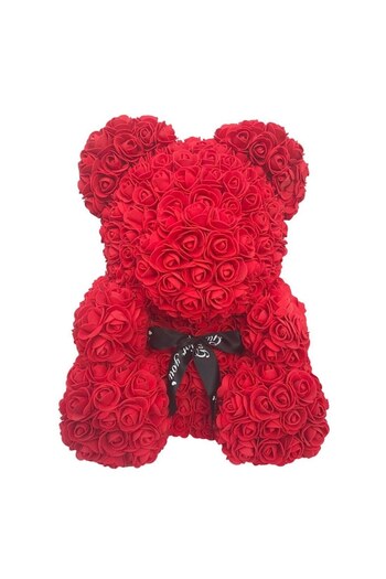 wei inox Soap Rose Bear, Red, 100 Roses, 25 cm