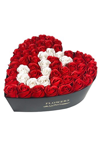Colorissima Letter S from Roses - Heart-shaped Box, Colorissima, 29cm