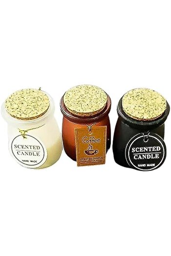 Generic 3 Pc Of Scented candle jars - multi-colored 8 cm - 150 gm
