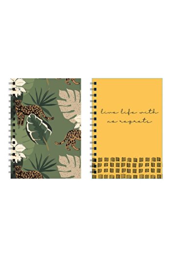 dalip Set 2 caiete A5, cu spirală, cartonată, 100 de coli, multicolore
