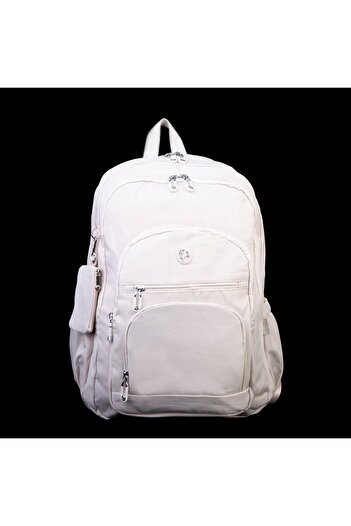 Nas Bag Unisex Lightweight Large Size School Bag and Sports Bag Multi-Compartment Beige