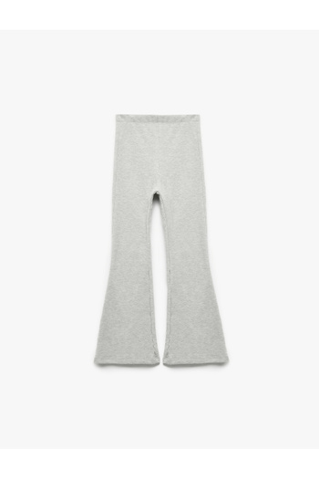 Koton Ribbed Spanish Leg Trousers with Elastic Waist