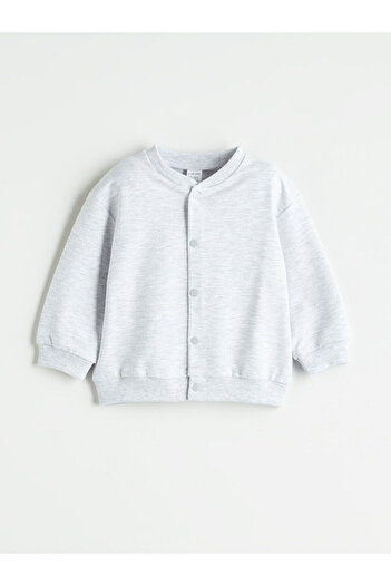 LC Waikiki White College Collar Long Sleeve Baby Boy Cardigan