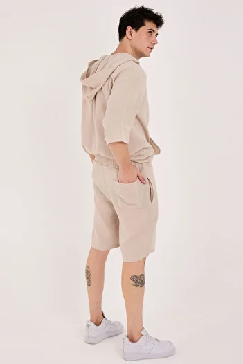 RELAXL 100% bumbac, cu croiala largi, pantaloni scurți de muselină bej 2XS-10XL Opțiune de mărime