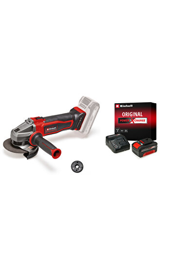 Einhell TE-AG 18/115 Q Li, Akülü Avuç Taşlama Seti (4,0 Ah Akü ve Şarj Cihazı Dahildir)