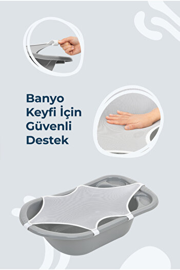 Babyjem Ayaklı Bebek Banyo Seti 7 Parça - Ekru