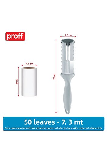 Proff Lint Collector 12 Pack Replacement Roller (12X50 = 600 Sheets)