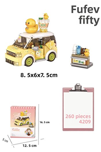 Vagonlife Loz Mini Block Series/ Yellow Car -Lz4209 (260 Pieces) Toy Construction Set