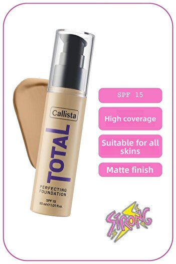 Callista Total Perfecting Spf 15 - Intensive Concealing Matte Finish Foundation 240 Honey Beige - Medium Beige