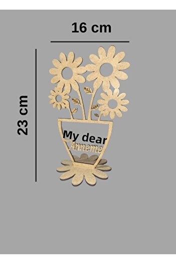 MODAT Mother's Day Gift to My Dear Mother Wooden Painting Flower in Pot 15 Pieces