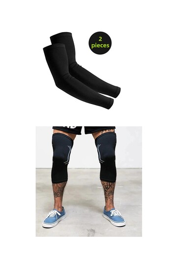 pekial CKSpor Basketball Knee Pads and Sleeves - Set of 2 Sports Set