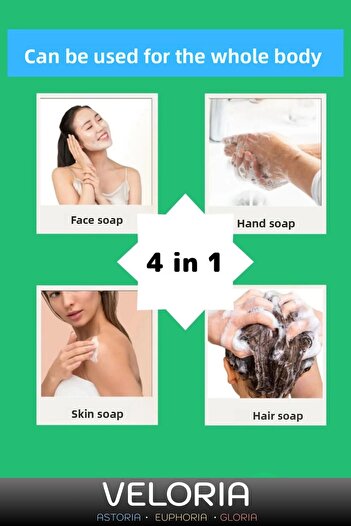 Veloria Premium 100% Natural Organic Facial Hair Body Skin Balancing Collagen Effective Eucalyptus Soap 10 Pieces