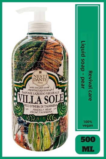 Nesti Dante Villa Sole Fico D'India Di Taormina Liquid Soap 500ml L Refreshing L Pear, Fig Extract