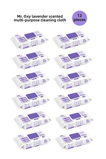 Oxy Mr. Oxy Lavender Scented Multi-Purpose Surface Cleaning Towels 100 Pieces 12 Pieces