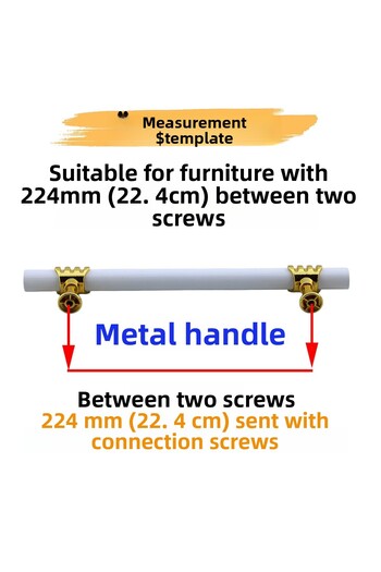 Badem10 Eylül Mobilier Bucătărie Sertar Dulap Mânere Dulap Mâner Capac Mâner Aur Alb 224 Mm Mâner Metal