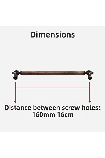 Badem10 Defne Metal Antique Mâner galben antic 160 mm Sertar de mobilier Dulap de bucătărie Mânere dulap Mâner de dulap