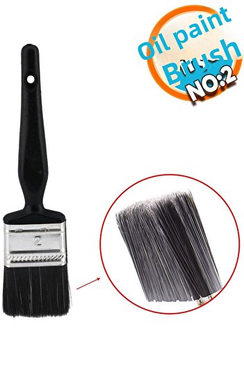 NZB Oil Paint Brush No: 2 Painting Painter Brush Hobby Art Wall Metal Wood Painting Plastic Handle