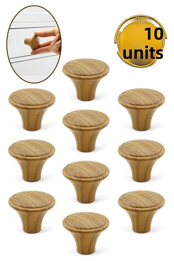 Badem10 River 10Pcs Walnut Button Single Screw Cabinet Drawer Furniture Kitchen Cupboard Cloakroom Round Handle Handle