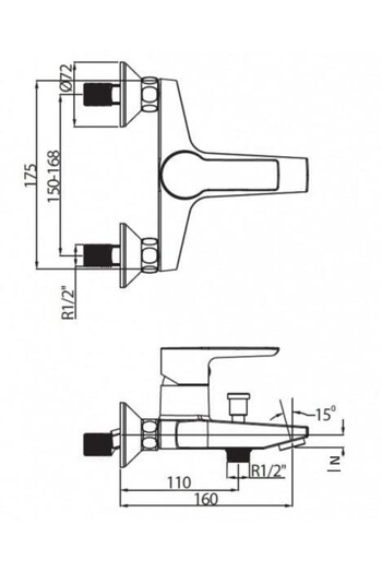 NSK Black Alamera Bathroom Faucet - Matte Painted