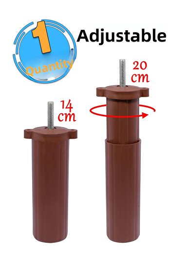 Badem10 14 Cm Lățime M8 Șurub Reglat Mobilier Maro Baza Canapea Picior Suport Scaun