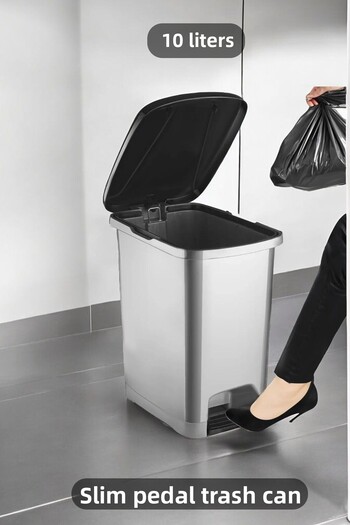 Carat Home Slim Pedal Bathroom Kitchen Trash Can - 10 Liters - Anthracite
