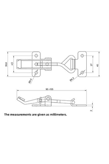EYM 4 Adjustable Tension Locks Hood Latch Sleeve Lock Code 41-003