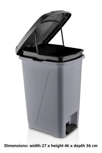 Violet 25 Liter Inner Bucket Slim Pedal Trash Can Gray