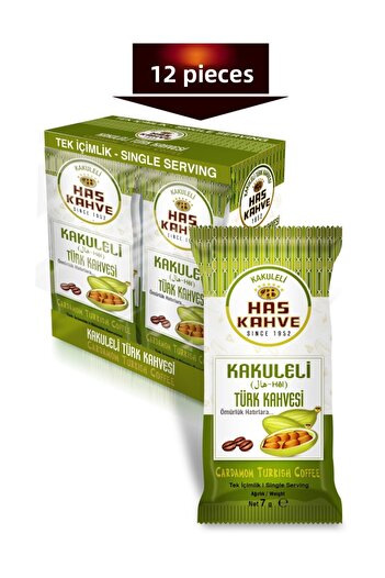Has Kahve Has Single Drink Turkish Coffee with Cardamom 12 pcs * 7 gr