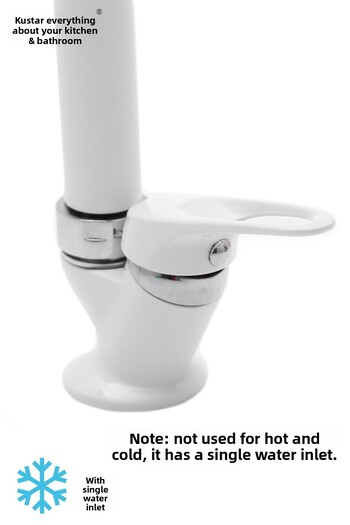 KUSTAR White Marble Mix Sink - Single Water Outlet, Open Close Sleeve Faucet
