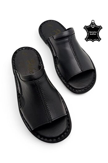 MAGIC SHOES Orthopedic Men's Slippers with All Genuine Leather and Heel Cushion System