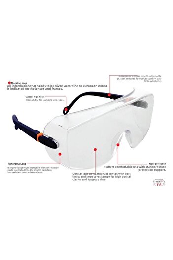 Starline G-039A-C نظارات واقية شفافة مضادة للضباب