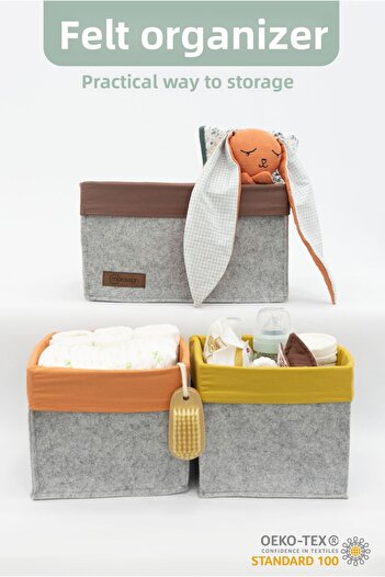 mordesign 3-Piece Drawer and Cabinet Laundry Organizer Set - Foldable Storage Box for Kids Room