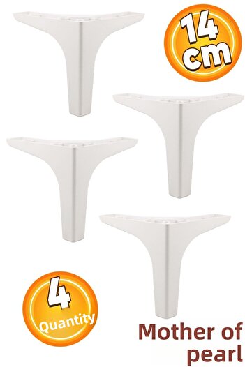 Badem10 Canapea Mobilier De Lux 4 Buc Perla Albă - 14 Cm Picior Fotoliu